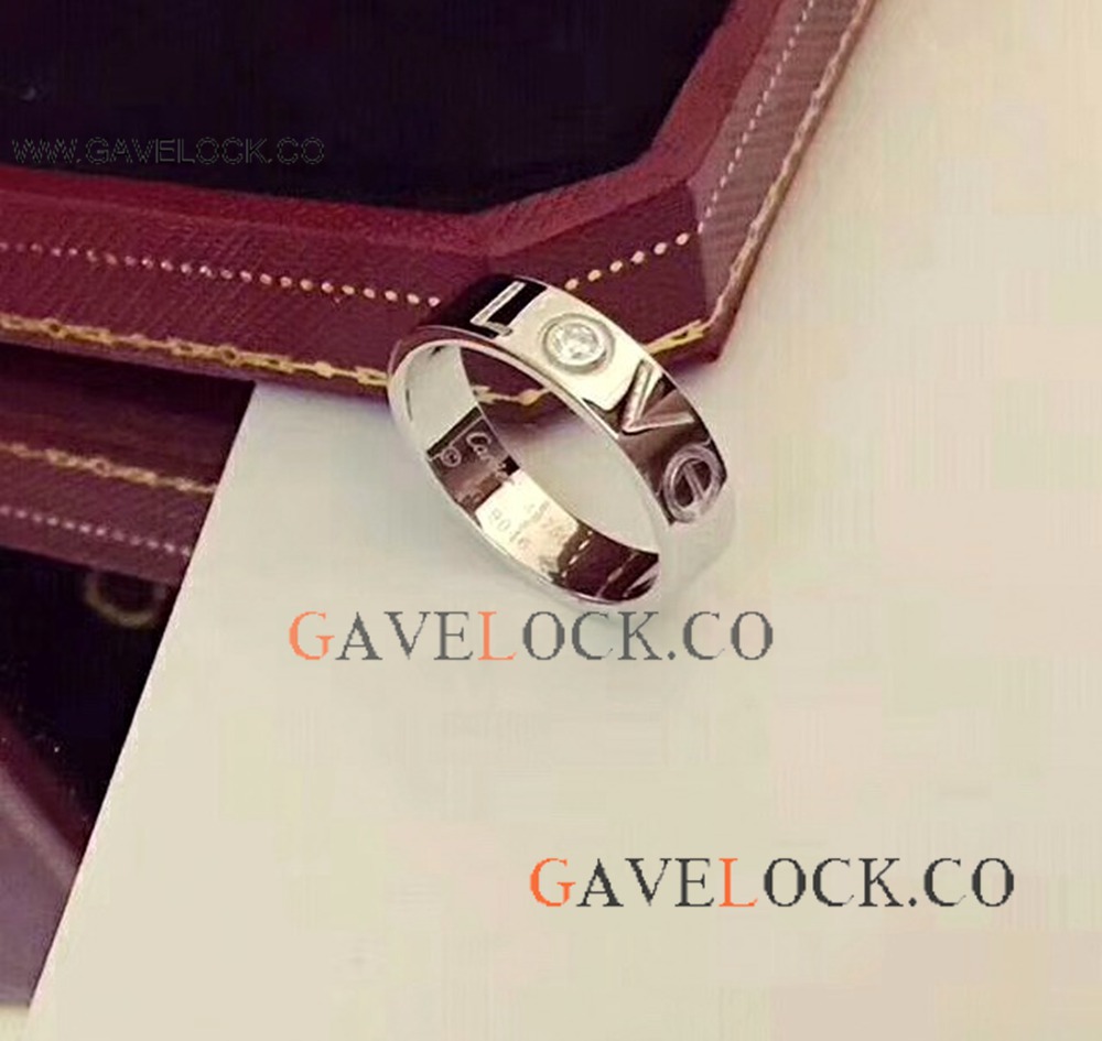 Cartier LOVE Silver Diamond Ring Include Cartier Ring Box Replica
